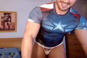 captain america jockstrap webcam stud
