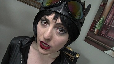 Emilia Song as Catwoman Swallows Her Treats Like a Good Kitty