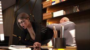 Office Boss Licking Step Sister Pussy