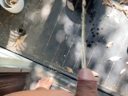 Hunk peeing with a big cock
