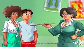 Teen Anime Chick Competes for Good Grades in Summertime Saga Seduction