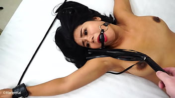 Hot Wax Play, Tied &amp_ Spanking for Asian Girlfriend with CIM Finish