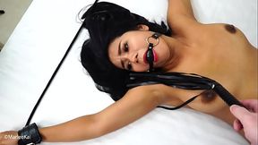 Hot Wax Play, Tied &amp_ Spanking for Asian Girlfriend with CIM Finish