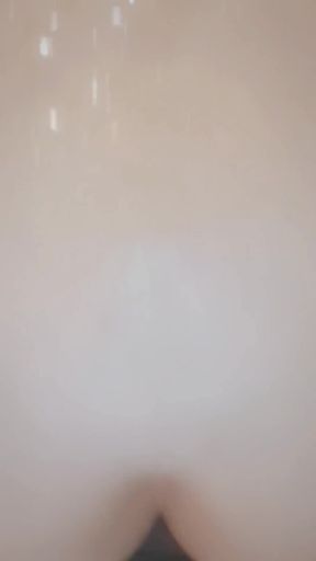 Emotional moment from "Having fun in the shower even stick my big black dildo to the wall and take it all in"