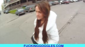 Breasty teen gets cum on her tits after P-O-V fuck