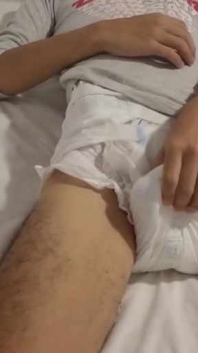 Must-share moment from "ABDL Diaper Boy Cumming  In His Diaper Wearing a Star Wars Tshirt"