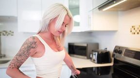 Introducing 'The Blonde Seductress' - A ravishing blond milf succumbs to insatiable lust for the 'Studly Titan'