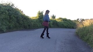 Young Man in Long Denim Skirt & Jacket: Excuse the Pause!