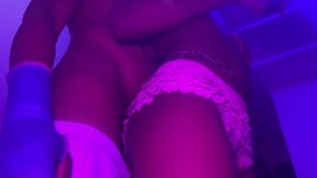 Real Homemade Amateur Sexy Dance with Hot Ebony Teen Grinding Bubble Butt on My Hard Cock Close up