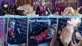 Invisible Agent Lucy Torments Recruits in Heated Pool Bukkake - MOV