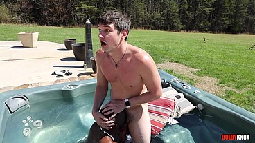 Tight Twink With BBC Gets Dicked Down RAW In a Hot Tub