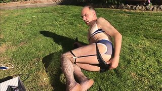 Passionate Mutual Masturbation: Daddy and Man With Sex Toy