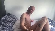 Bald super skinny lad shows off his fit body after a long break from content