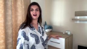 Stepmother with Fat Cock makes Stepson licking her milky Nipples