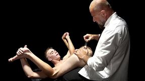 James Blonde'_s 1st Grooming Experience! Felix Kamp shoves a glass dildo up his ass, and plays with the twink'_s balls and dick until he blasts all over himself!!