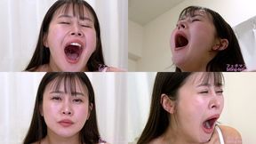 Remi Natsume - CLOSE-UP of Japanese cute girl YAWNING - MOV