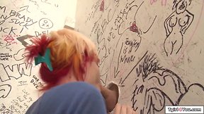 Trans aubrey kate receives oral pleasure in gloryhole