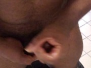 Jacking off in public rest room