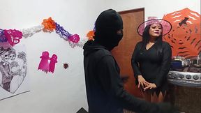 A perverted witch prepares a potion for her boss and fucks him like a slave  The slut uses him in a dirty way to satisfy the desires of her wet vagina