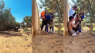 Amateur gangbang with outdoor sex in a wild orgy