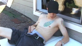 Shane Beats Off On Roof