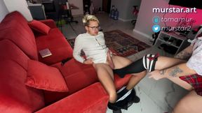 My Stepdaddy Spotted Me Jerking off My Pussy and Fucked Me