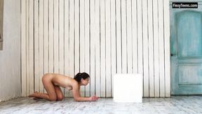 ”Adorable brunette with small titties enjoying her profession”