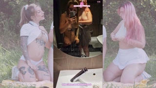 Reagan French &amp; Ariia Guillard-Duo lesbien exhib dans les toilettes de Mcdo