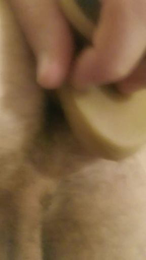 Tight anal dildo play