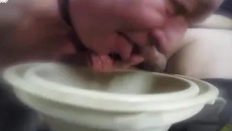Crossdresser piss play and blowjob with daddy and sub