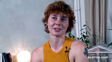 Redheaded German woman explores pleasure with friends and alone on camera