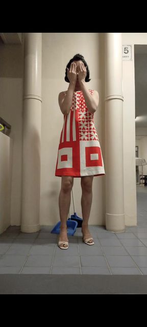 From naked to wearing random woman chinese new year dress.