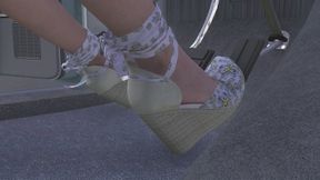 1975 Ford LTD Landau Cranking Template - Katherine in Wedge Espadrilles 1080p