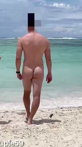 Wife fucks a random fit guy on nudist beach while hubby is recording, Slut wife getting fucked on nudist beach by&hellip;   Clip 2