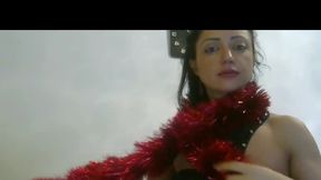 Brunette Teases with Outfits and Leathe R