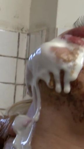 Jaw-dropping moment from "Nasty lesbians smear their smoking hot bodies with food as they eat each other out with joy"