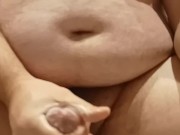 circumcised chubby guy soapy masturbation