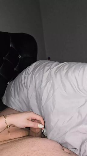 Sneaky step mom handjob step son dick in bed in July