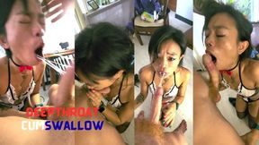 MILF Asian Maid Earns Her Tip Deep Throating Swallowing Every Drop of BWC POV