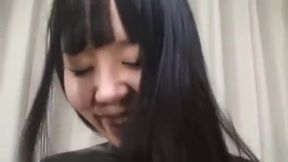 Busty Brunette in Latex, Giving her Asian Orgasm Debut