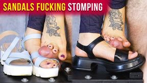 Sandals Fucking with Shoejob and Footjob - Fetish Domination