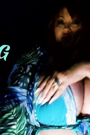 BBW Redhead Samantha 38G Dancing in the Dark Wearing a Bikini