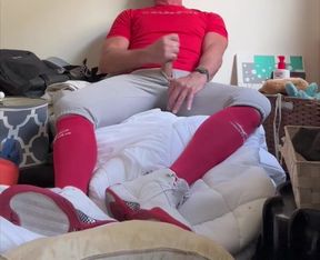 Alpha Baseball Playerjockdad87 Is at It Again Shooting His Jock Cum in Baseball Gear