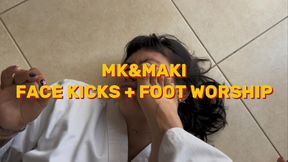 LATINA SISTERS FACE KICKS + FOOT WORSHIP