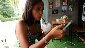 Thai Girlfriend morning blowjob & sex in afternoon after a coffee date