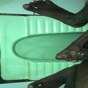 Teen Black Asian Boy Do Handjob and Urinating him big cock Until come milk - squirting