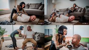 Dominatrix Ties Roommate with Scarves - Spanish (sub:English), MP4, FULLHD 1080