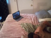 Sexy guy fucks himself with dildo then explode in his own mouth, face and body (add me) like me