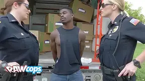 Busty Milf Cops Sharing A Big Black Cock
