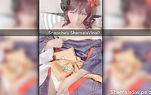 Japanese ladyboy masturbating